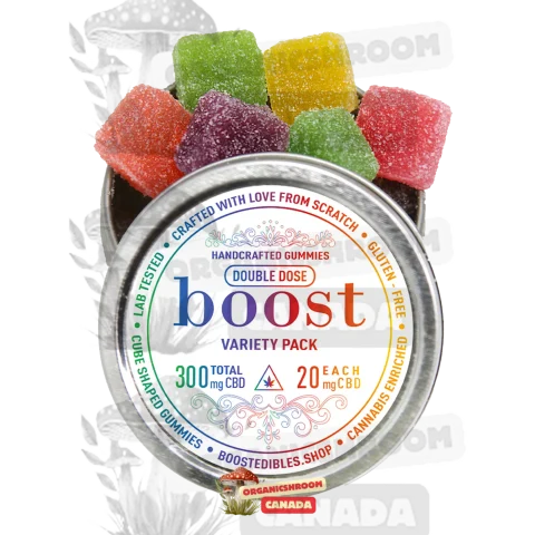 Dive into the world of holistic wellness with Boost CBD Gummies Variety Pack 300mg, available for purchase at Organic Shroom Canada, your premium source to buy psilocybe mushrooms online.