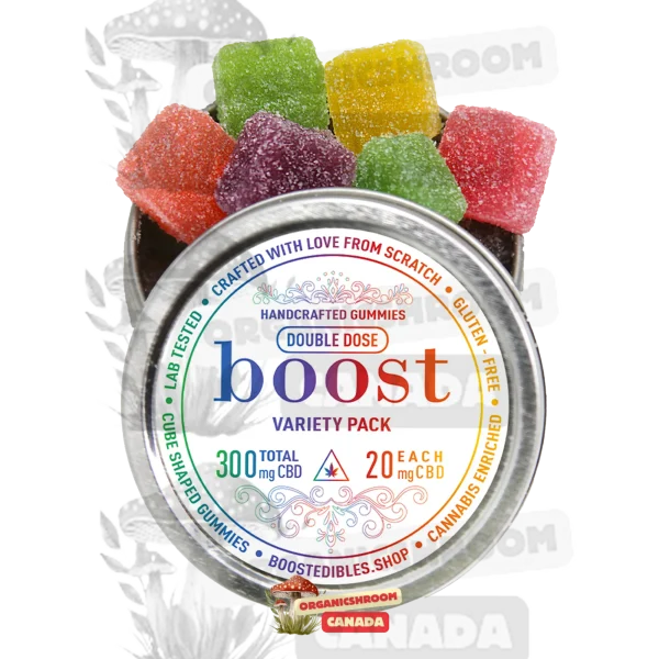 Dive into the world of holistic wellness with Boost CBD Gummies Variety Pack 300mg, available for purchase at Organic Shroom Canada, your premium source to buy psilocybe mushrooms online.