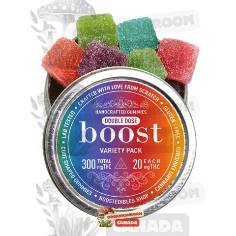 Immerse yourself in a delightful experience with Boost THC Gummies Variety Pack 300mg, available at Organic Shroom Canada, a magic mushroom store for edible mushrooms.