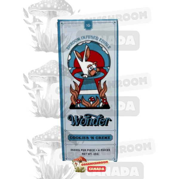 Dive into a delightful blend of cookies & creme chocolate infused with premium psilocybin mushrooms with our Wonder Psilocybin Cookies & Creme Chocolate Bar, available for sale online.