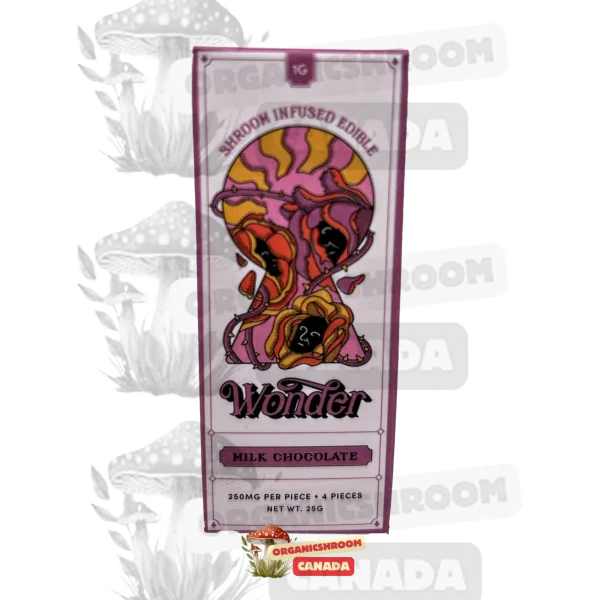 Explore the enchanting fusion of milk chocolate and premium psilocybin mushrooms with our Wonder Psilocybin Milk Chocolate Bar, available to buy magic mushroom edibles online.