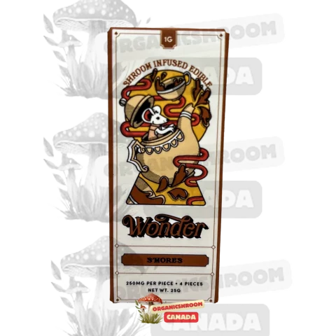 Treat yourself to the irresistible taste of s'mores combined with premium psilocybin mushrooms with our Wonder Psilocybin S'mores Chocolate Bar, available magic mushroom for sale at Organic Shroom Canada.