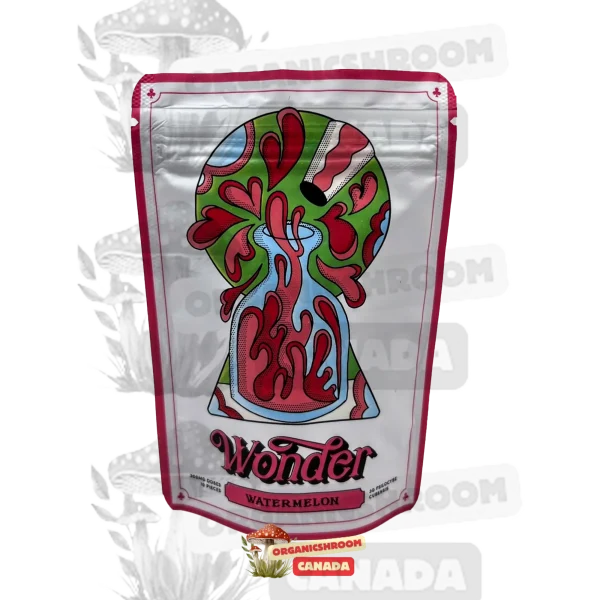 Experience the refreshing taste of watermelon paired with premium psilocybin mushrooms with our Wonder Psilocybin Watermelon Gummies, available online at Organic Shroom Canada, the top source for magic mushrooms online.