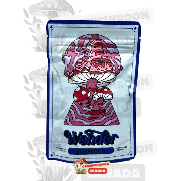 Immerse yourself in the luscious flavor of blackberry infused with premium psilocybin mushrooms with our Wonder Psilocybin Blackberry Gummies, available at Organic Shroom Canada, your trusted magic mushroom dispensary.