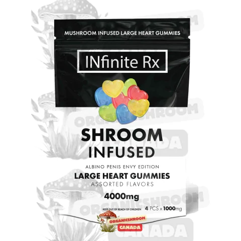 Experience the unique potency of the Albino Penis Envy Edition infused with premium shrooms through our Infinite RX Shroom-Infused Albino Penis Envy Edition, available at Organic Shroom Canada, the top destination to order shrooms online.